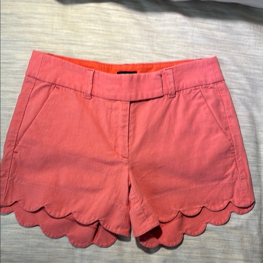 J. Crew Pink Scalloped Shorts